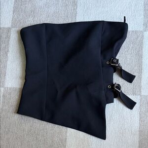 Zara Black Top with Buckle Details